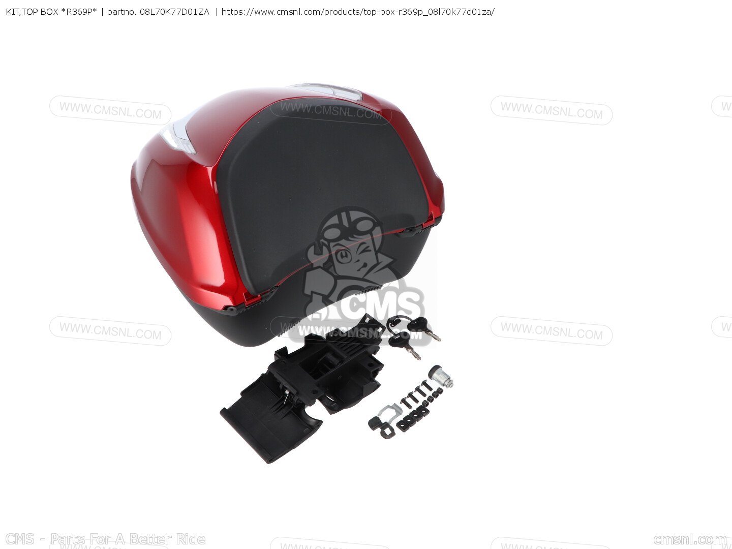 08L70K77D01ZA: KIT,TOP BOX *R369P* Honda - buy the 08L70-K77 08L70K77D01ZA: KIT,TOP BOX *R369P* Honda - buy the 08L70-K77