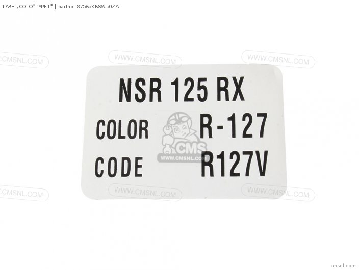 Honda LABEL,COLO*TYPE1* 87565KBSW50ZA Honda LABEL,COLO*TYPE1* 87565KBSW50ZA