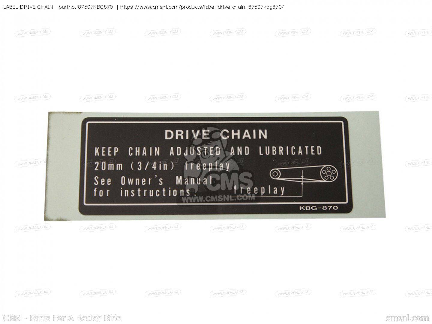 LABEL DRIVE CHAIN for VFR750F 1994 (R) EUROPEAN DIRECT SALES order at