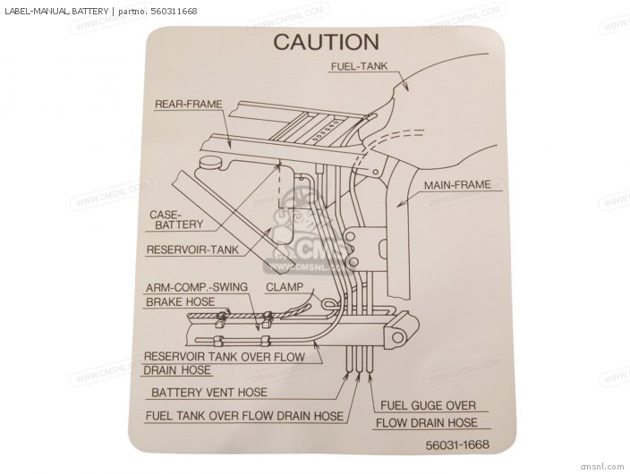 Kawasaki LABEL-MANUAL,BATTERY 560311668