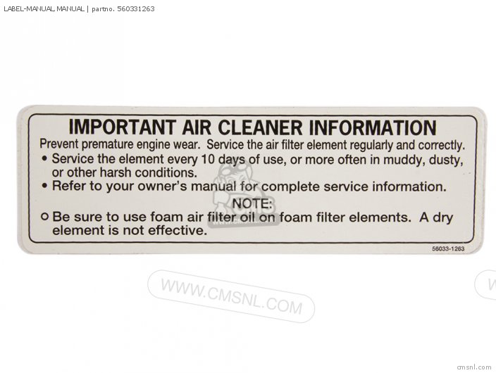 Kawasaki LABEL-MANUAL,MANUAL 560331263