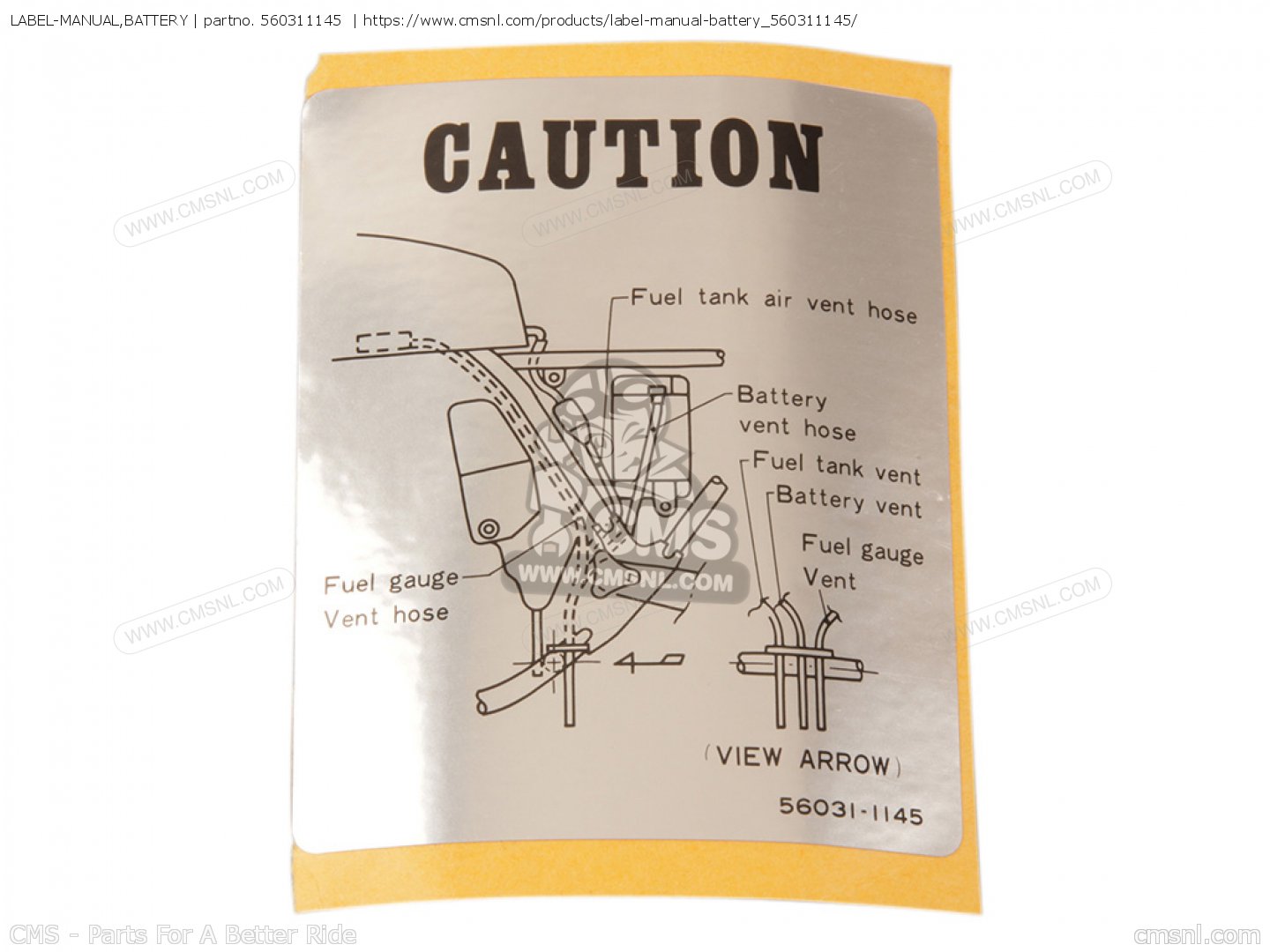 560311145: Label-manual,battery Kawasaki - buy the 56031-1145 at CMSNL