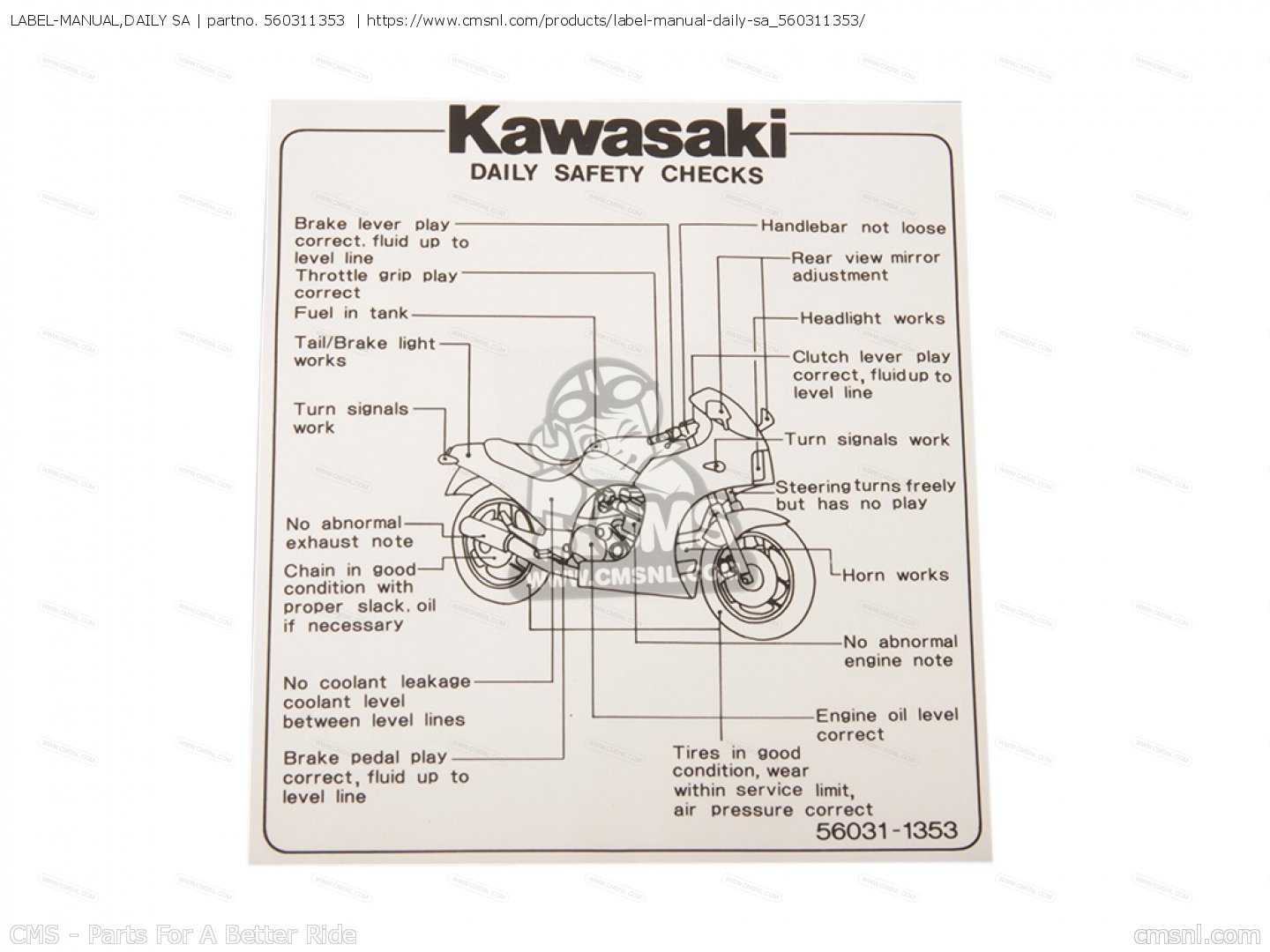 Sa Kawasaki - buy the 56031-1353 at