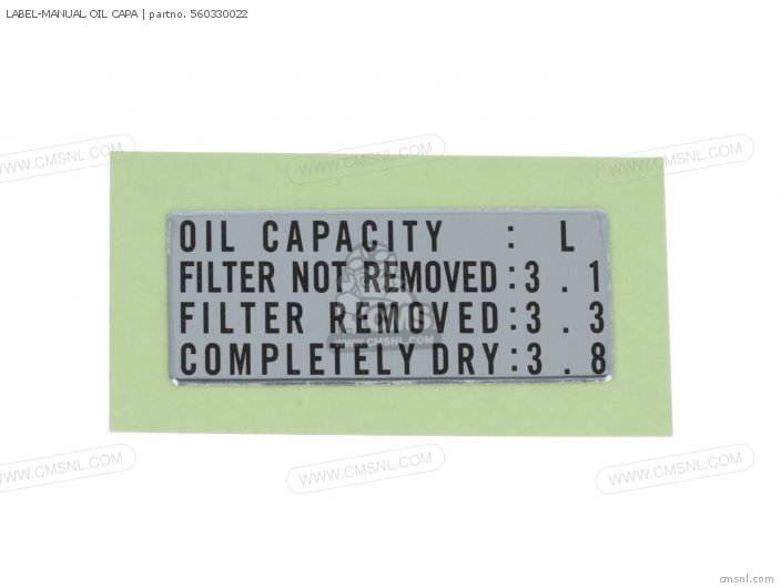 Label-manual, Oil Capa photo