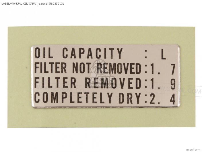 Label-manual, Oil Capa photo