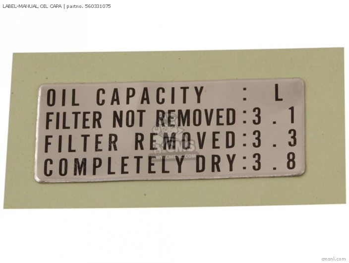 Label-manual, Oil Capa photo