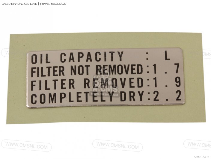 Label-manual, Oil Leve photo