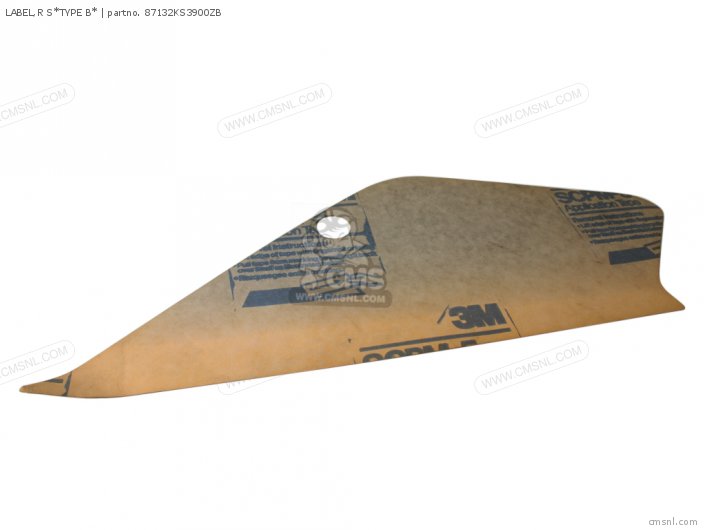 Honda LABEL,R S*TYPE B* 87132KS3900ZB Honda LABEL,R S*TYPE B* 87132KS3900ZB