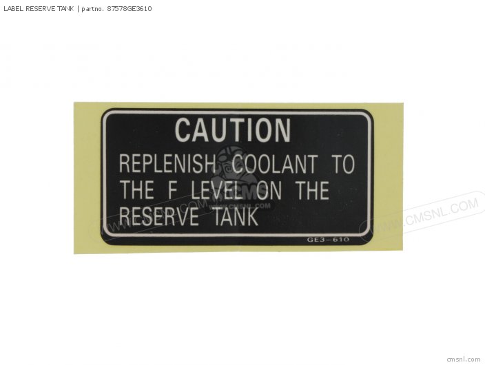 Label Reserve Tank photo