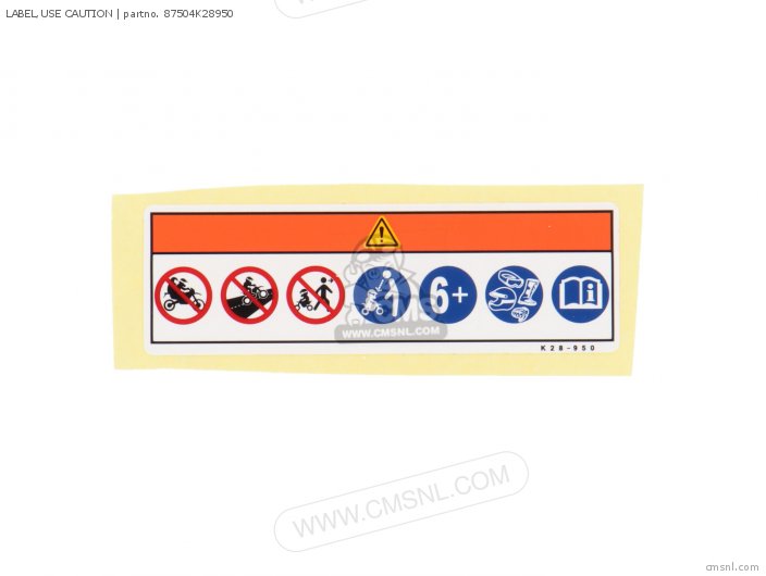 Honda LABEL,USE CAUTION 87504K28950
