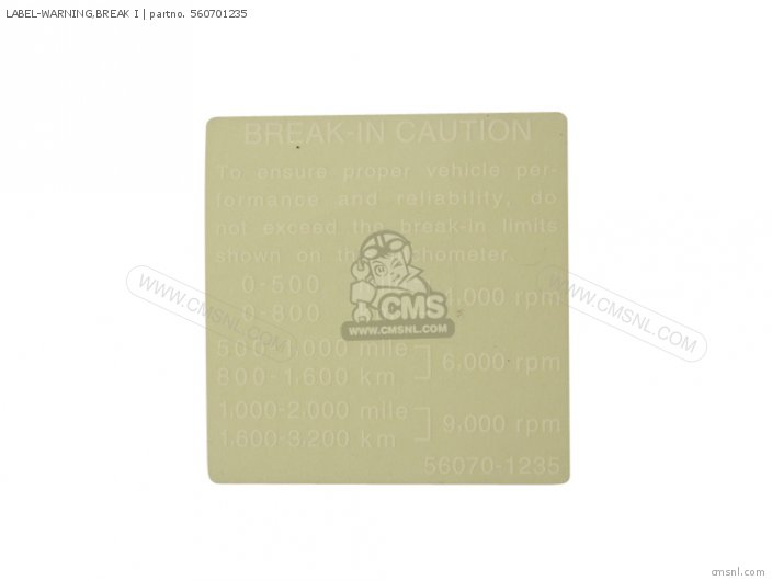 Kawasaki LABEL-WARNING,BREAK I 560701235 Kawasaki LABEL-WARNING,BREAK I 560701235