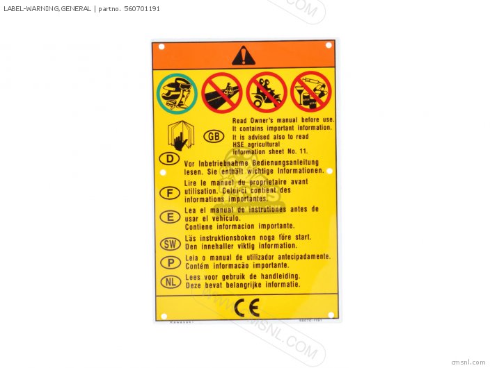 Kawasaki LABEL-WARNING,GENERAL 560701191