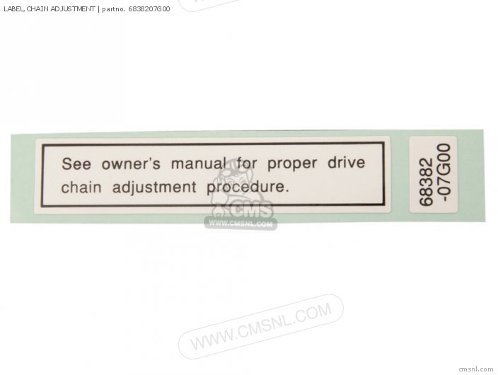 Label, Chain Adjustment photo