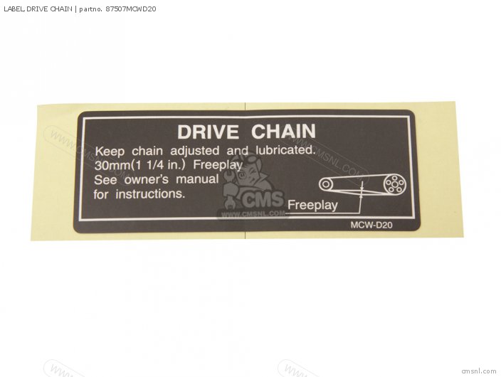 Label, Drive Chain photo