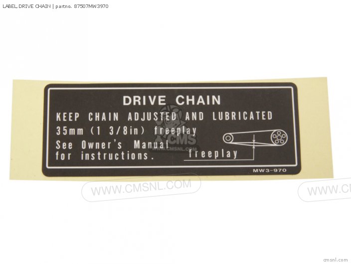 Label, Drive Chain photo
