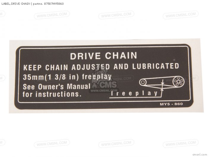 Label, Drive Chain photo