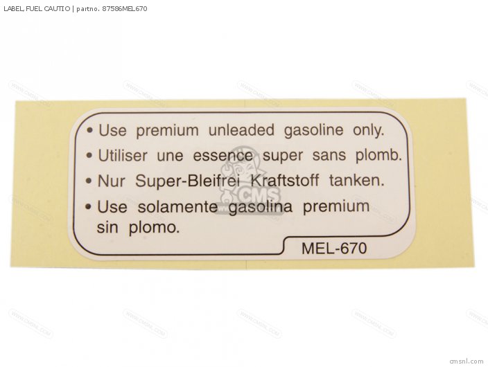 Label, Fuel Cautio photo