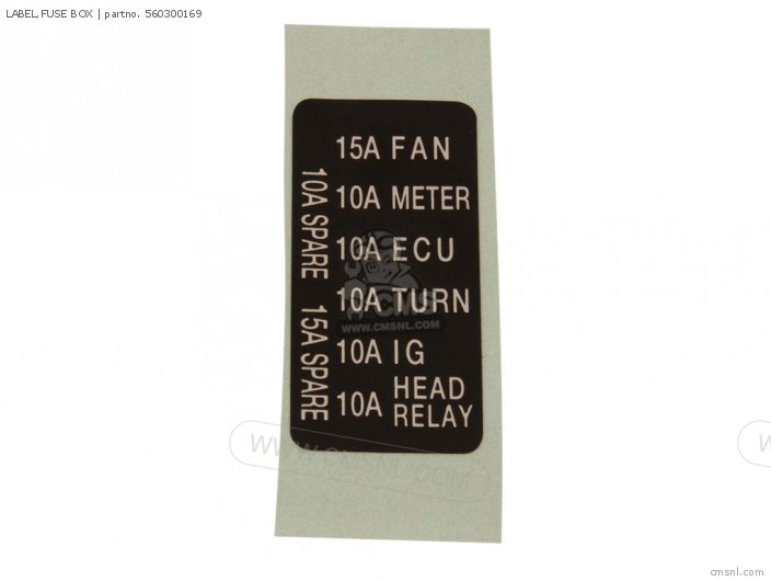 560300169 Label,fuse Box Kawasaki buy the 560300169 at CMSNL