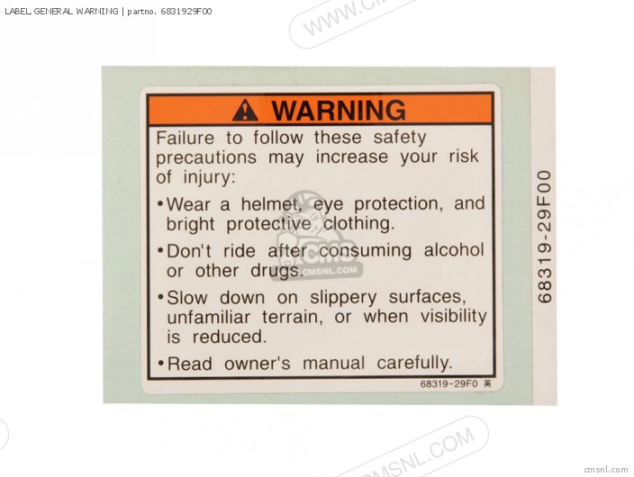 Label, General Warning photo