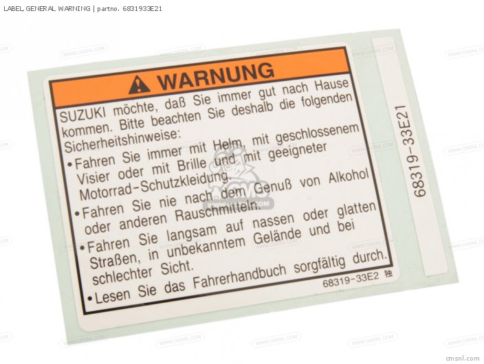 Label, General Warning photo