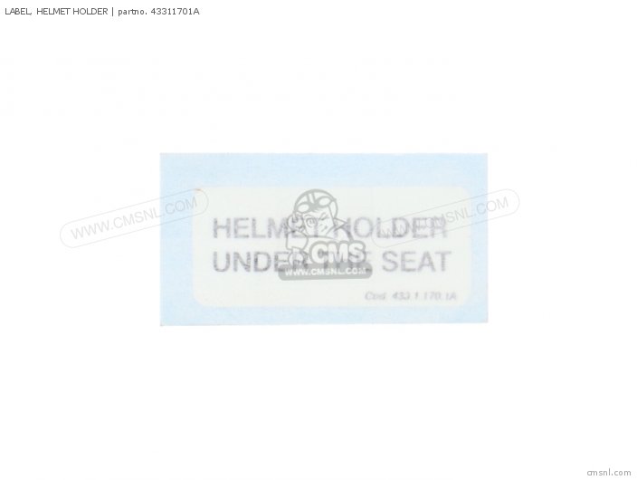 Label, Helmet Holder photo