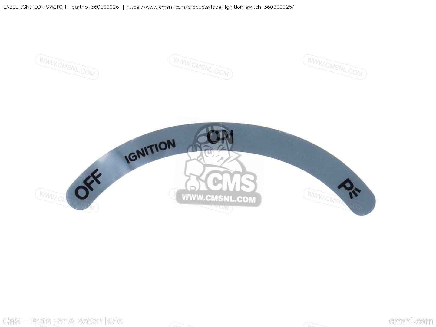 560300026 Label,ignition Switch Kawasaki buy the 560300026 at CMSNL