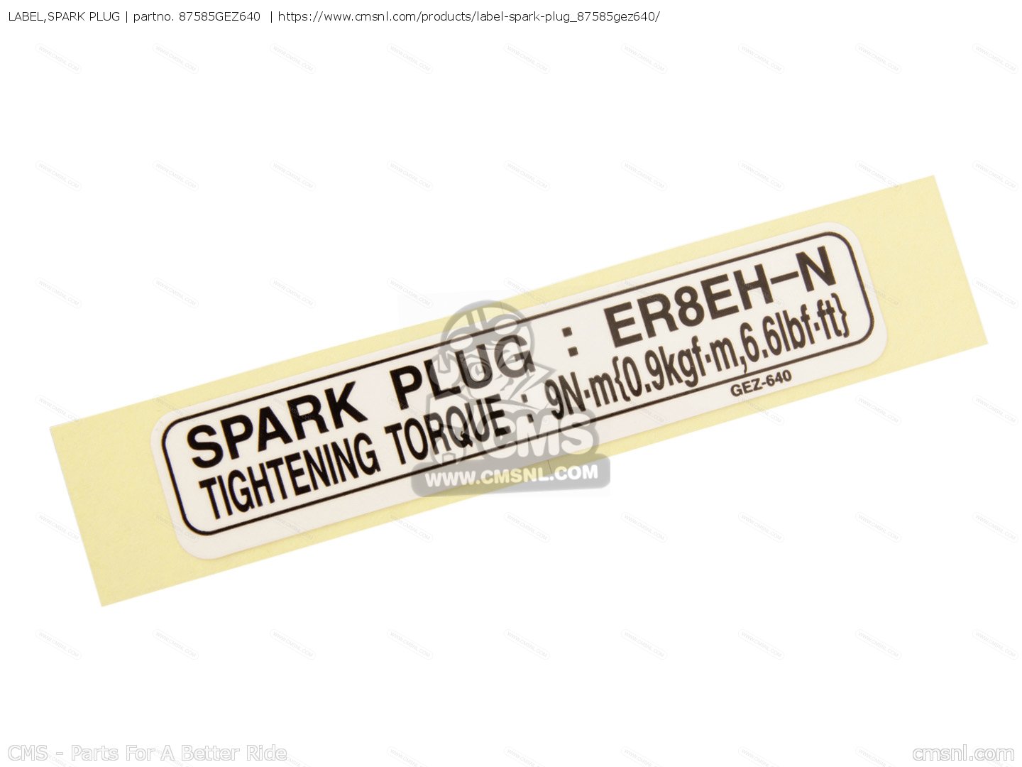 LABEL,SPARK PLUG for NPS50 ZOOMER 2006 (6) EUROPEAN DIRECT SALES KPH