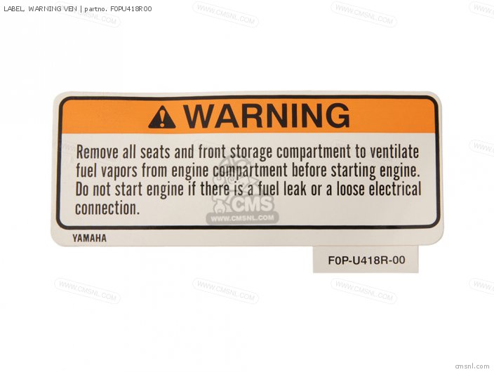 Yamaha LABEL, WARNING VEN F0PU418R00