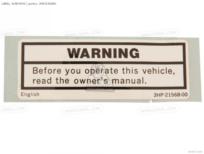 Yamaha LABEL, WARNING 3HP2156800