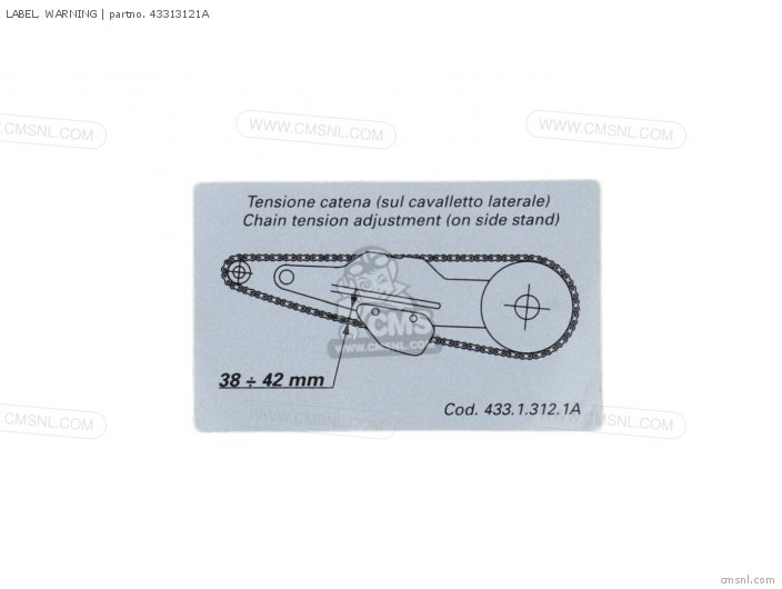 Ducati LABEL, WARNING 43313121A