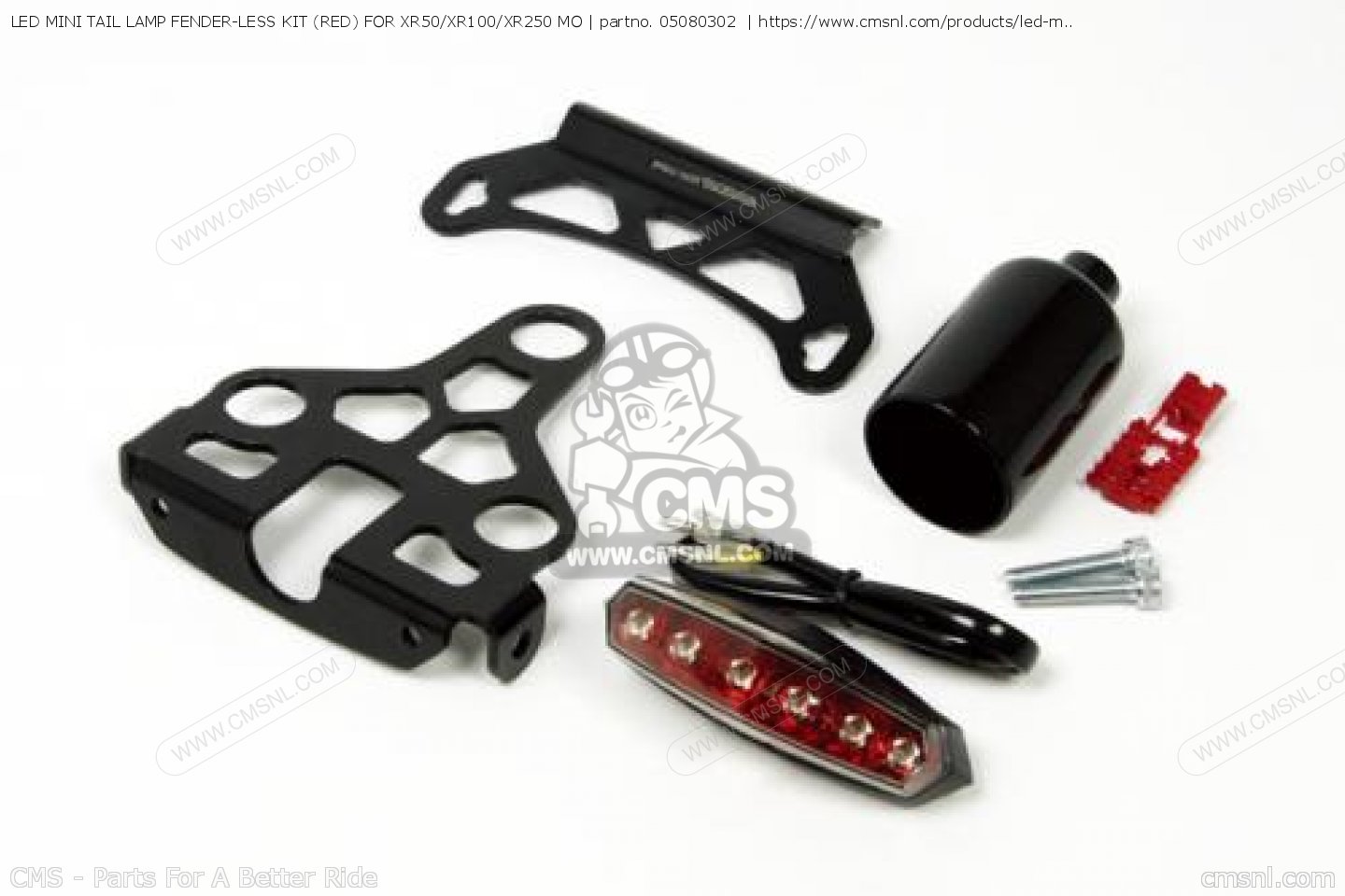 05080302 Led Mini Tail Lamp Fenderless Kit (red) For Xr50/xr100/xr250