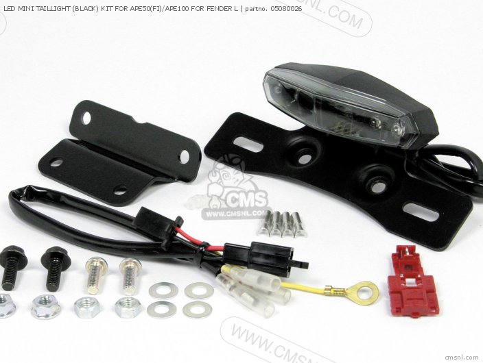 Takegawa LED MINI TAILLIGHT (BLACK) KIT FOR APE50(FI)/APE100 FOR FENDER L 05080026