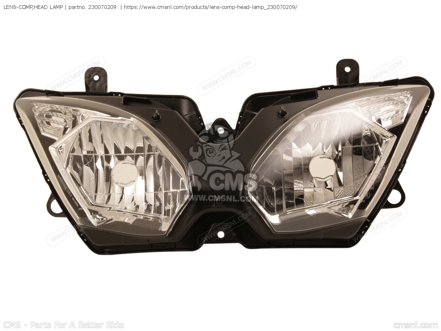 カワサキ ER-6F ヘッドランプレンズ Lens - Comp Head Lamp 23007-0144