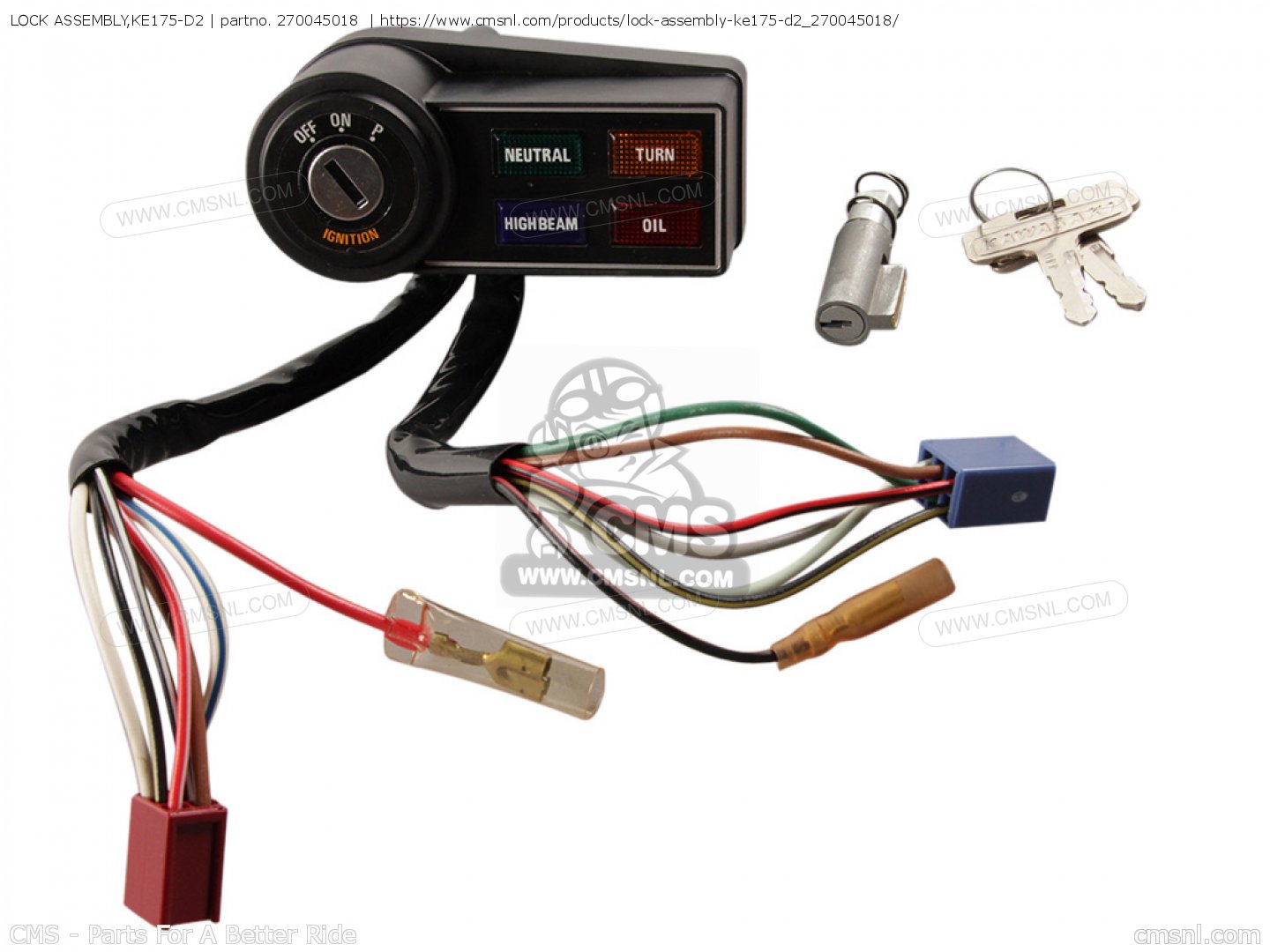270045018: LOCK ASSEMBLY,KE175-D2 Kawasaki - buy the 27004-5018 at CMSNL