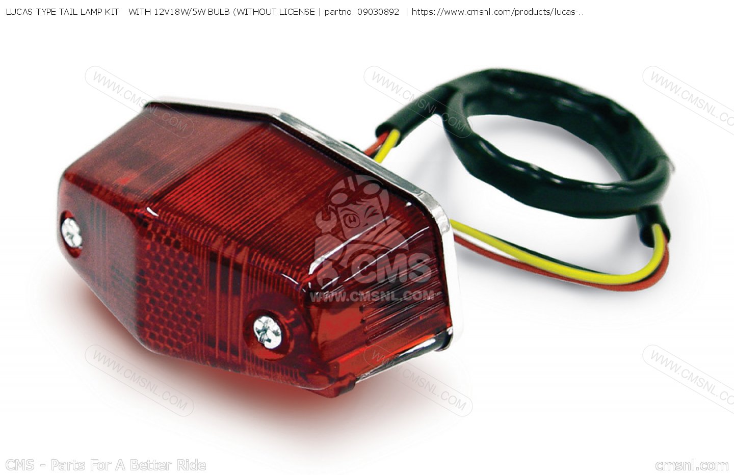 09030892 Lucas Type Tail Lamp Kit With 12v18w/5w Bulb (without License