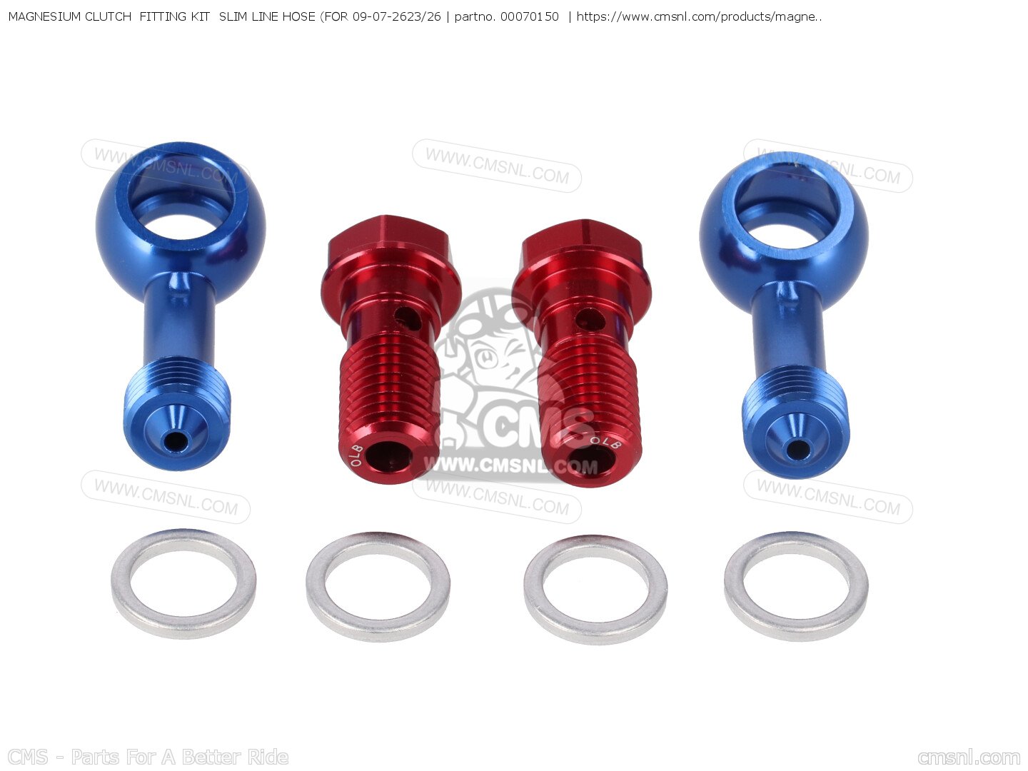 00070150 Magnesium Clutch Fitting Kit Slim Line Hose (for 09072623/