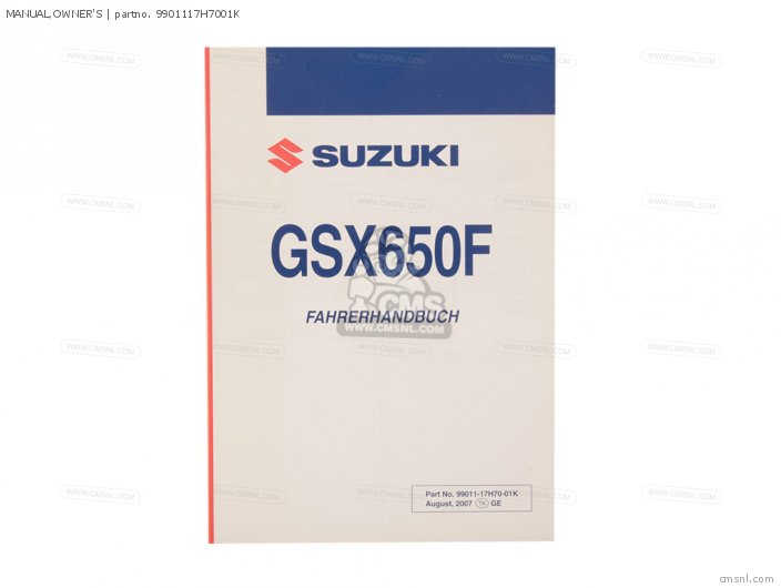 Suzuki MANUAL,OWNERS 9901117H7001K