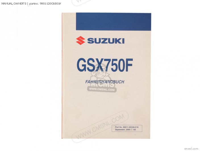 Suzuki MANUAL,OWNER'S 9901120C6801K