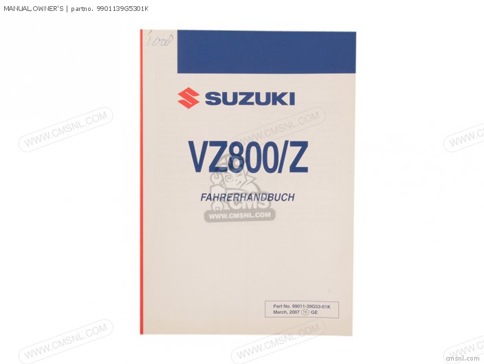 Suzuki MANUAL,OWNERS 9901139G5301K