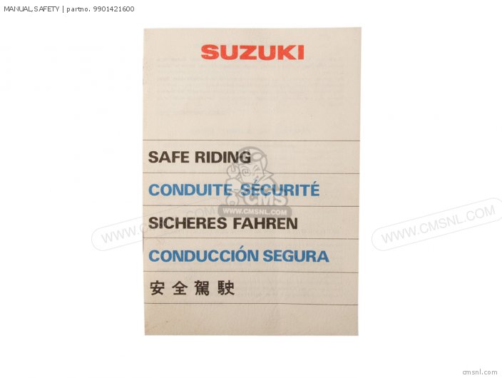 Suzuki MANUAL,SAFETY 9901421600