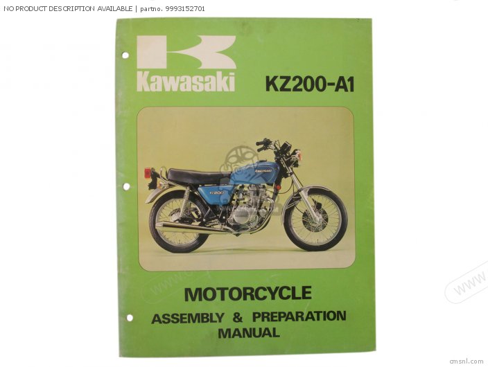 Kawasaki MANUAL 9993152701