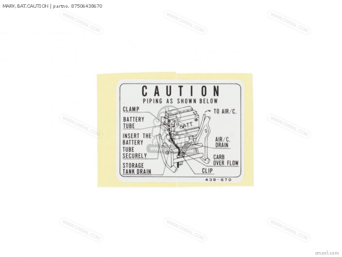 Honda MARK,BAT.CAUTION 87506438670