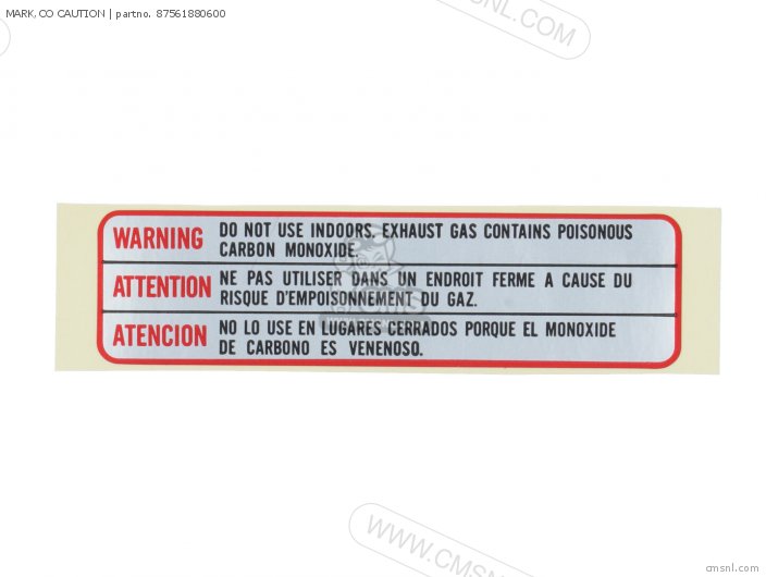 Honda MARK,CO CAUTION 87561880600