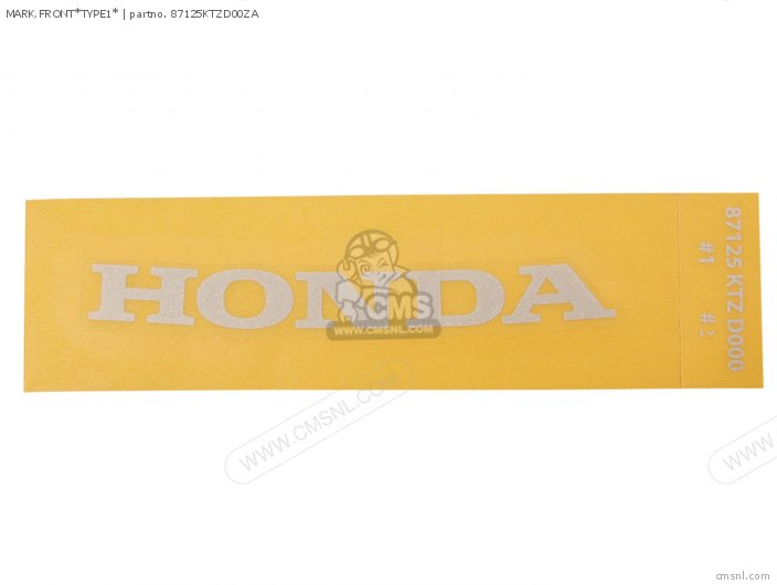 Honda MARK,FRONT*TYPE1* 87125KTZD00ZA Honda MARK,FRONT*TYPE1* 87125KTZD00ZA