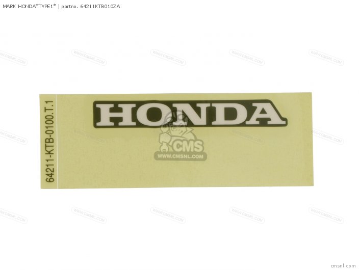 Honda MARK HONDA*TYPE1* 64211KTB010ZA