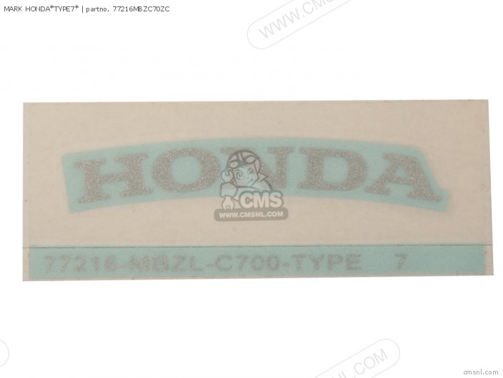 Honda MARK HONDA*TYPE7* 77216MBZC70ZC