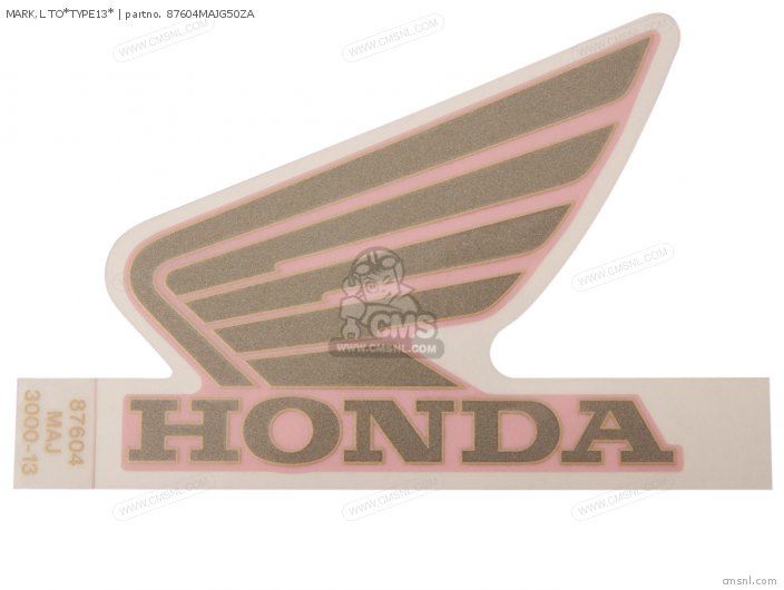 Honda MARK,L TO*TYPE13* 87604MAJG50ZA Honda MARK,L TO*TYPE13* 87604MAJG50ZA