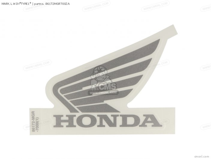 Honda MARK,L WIN*TYPE1* 86172MGR700ZA Honda MARK,L WIN*TYPE1* 86172MGR700ZA