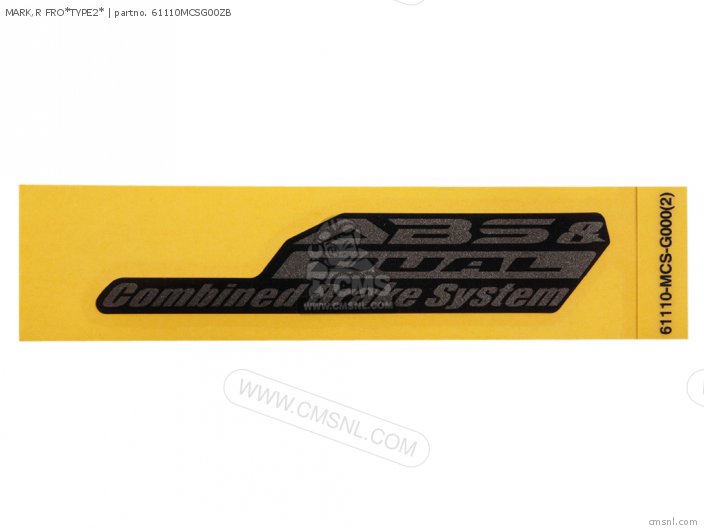 Honda MARK,R FRO*TYPE2* 61110MCSG00ZB Honda MARK,R FRO*TYPE2* 61110MCSG00ZB