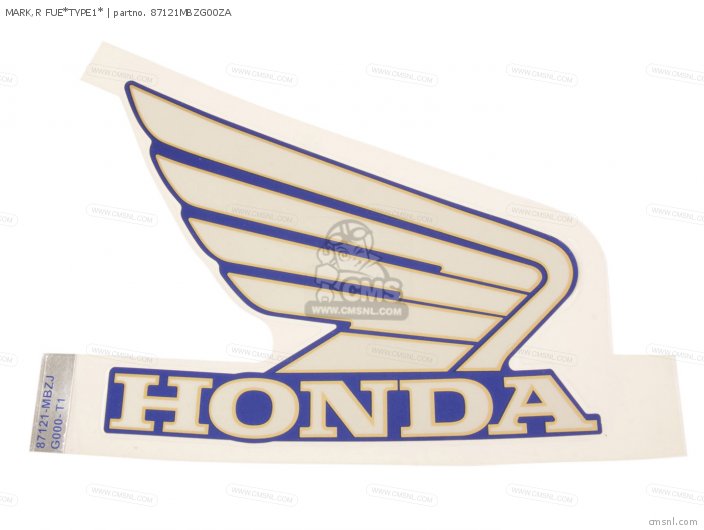 Honda MARK,R FUE*TYPE1* 87121MBZG00ZA